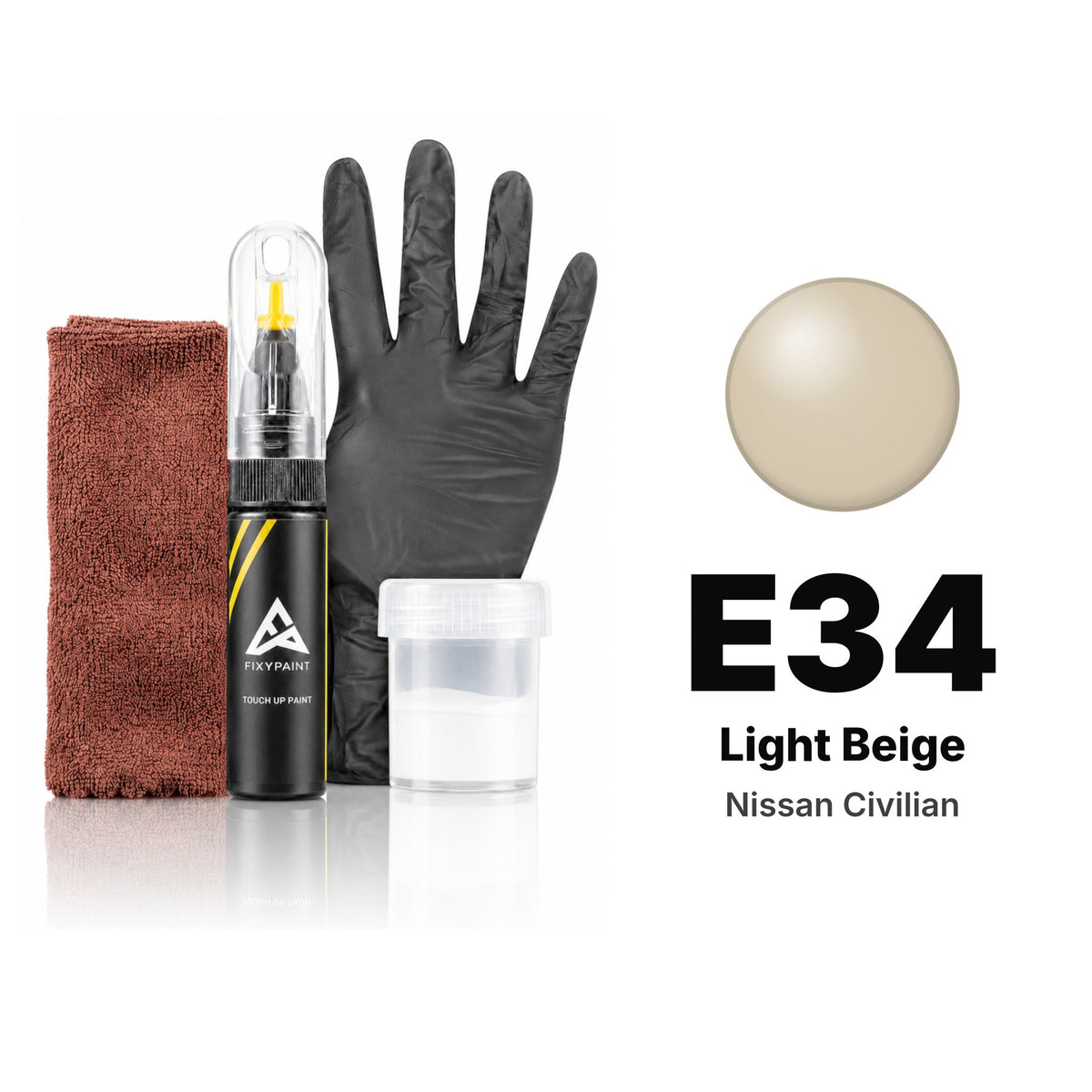 Touch-up paint for Nissan Civilian E34 Light Beige, Complete kit