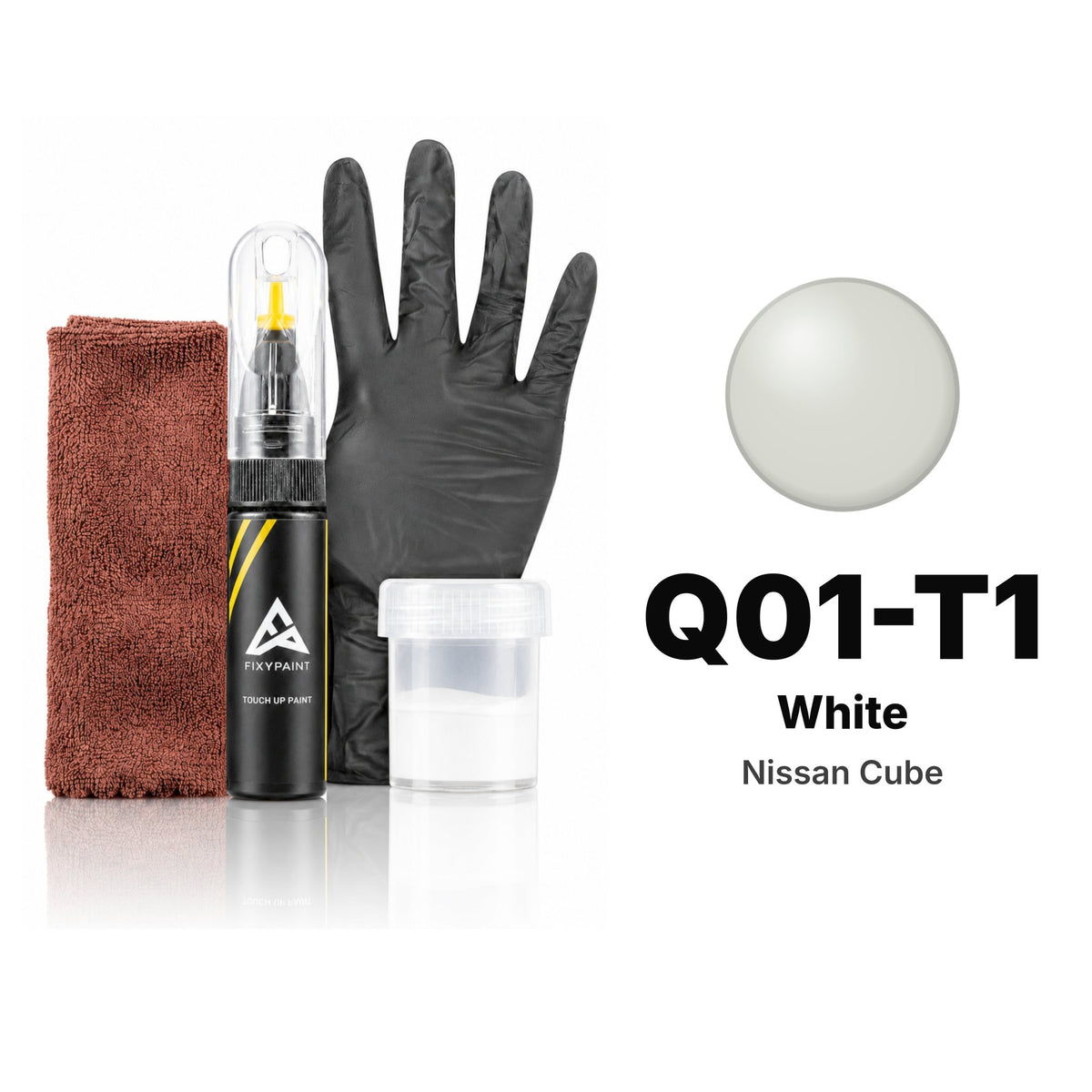 Touch-up paint for Nissan Cube Q01-T1 White, Complete kit