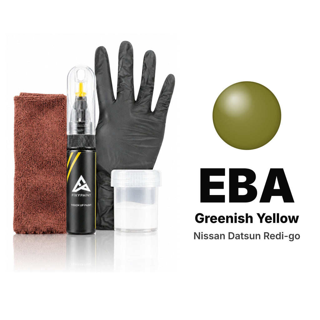 Lackstift für Nissan Datsun redi-GO – EBA Greenish Yellow (2021–2023), Set Komplett