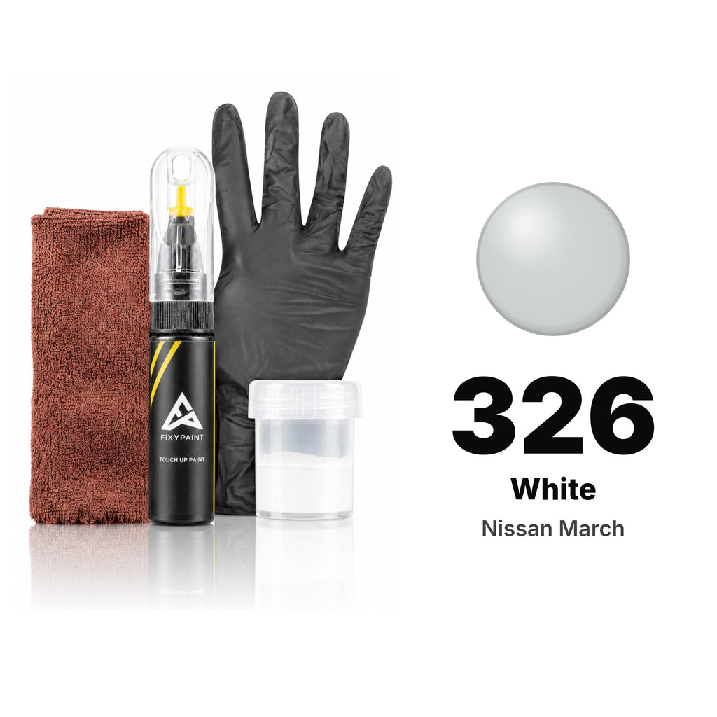 Touch-up paint for Nissan March 326 White, Complete kit