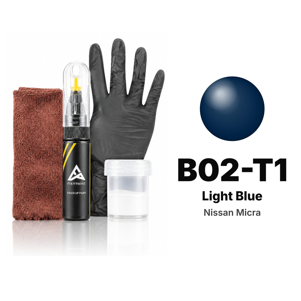 Touch-up paint for Nissan Micra B02-T1 Light Blue, Complete kit