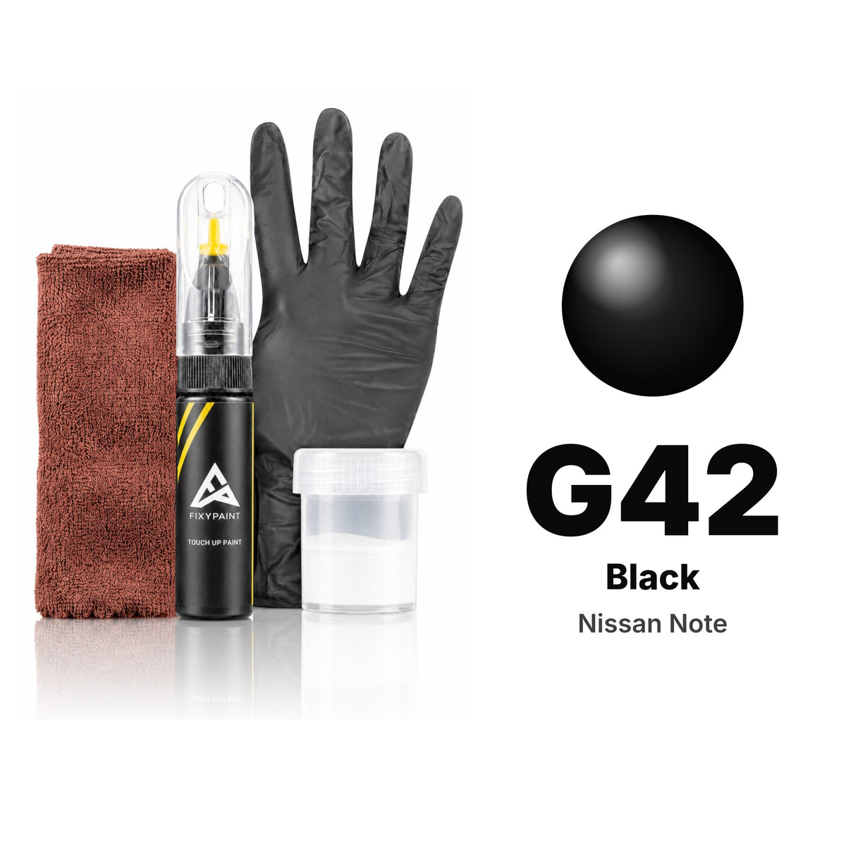 Touch-up paint for Nissan Note G42 Black, Complete kit