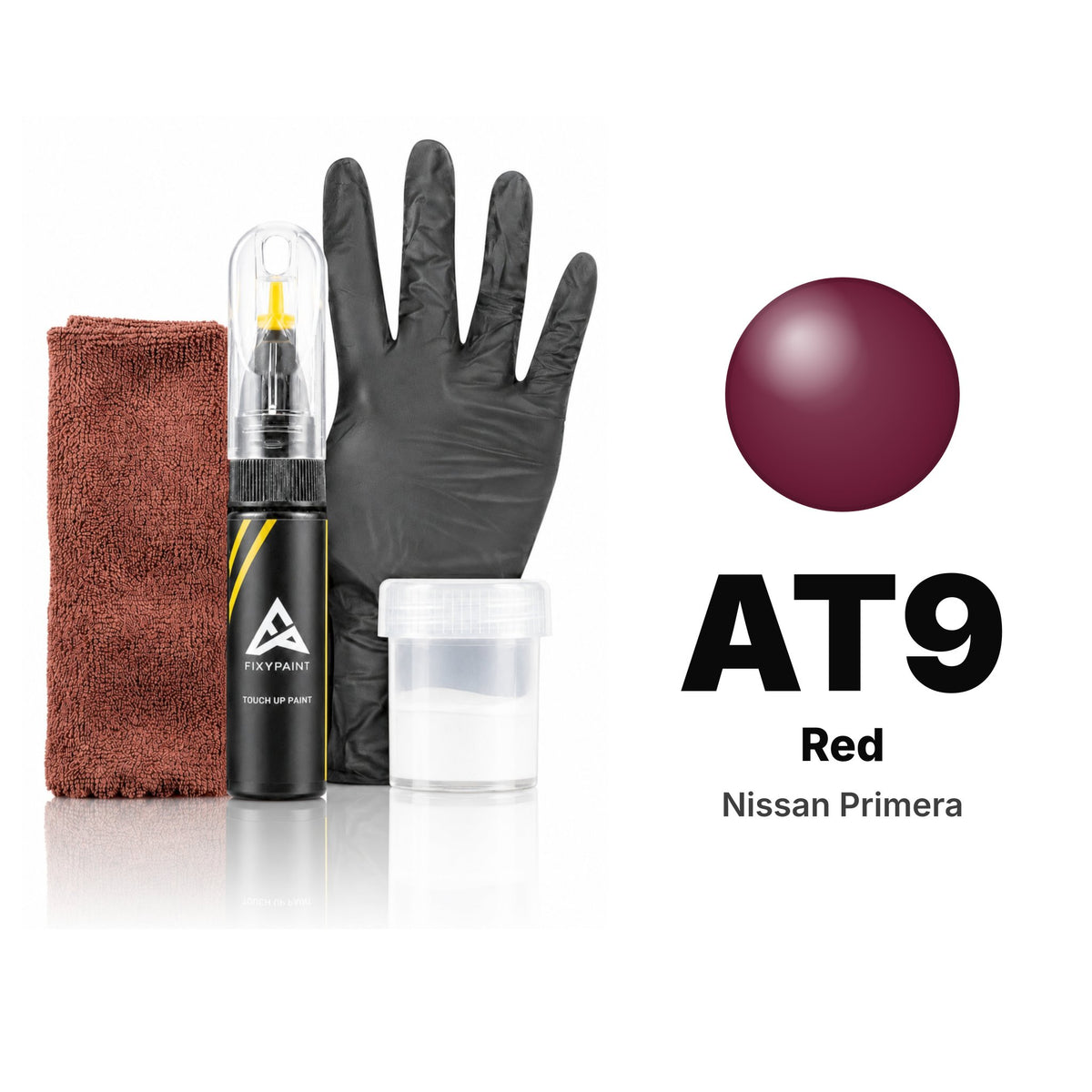 Touch-up paint for Nissan Primera AT9 Red, Complete kit