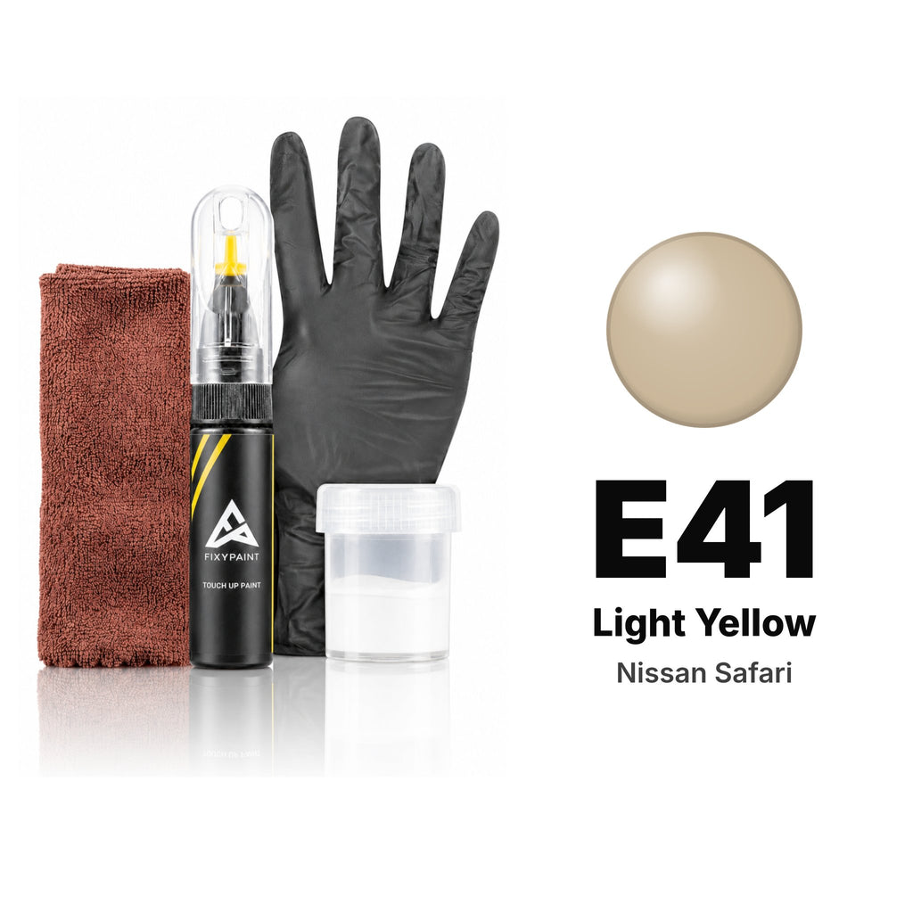 Touch-up paint for Nissan Safari E41 Light Yellow, Complete kit