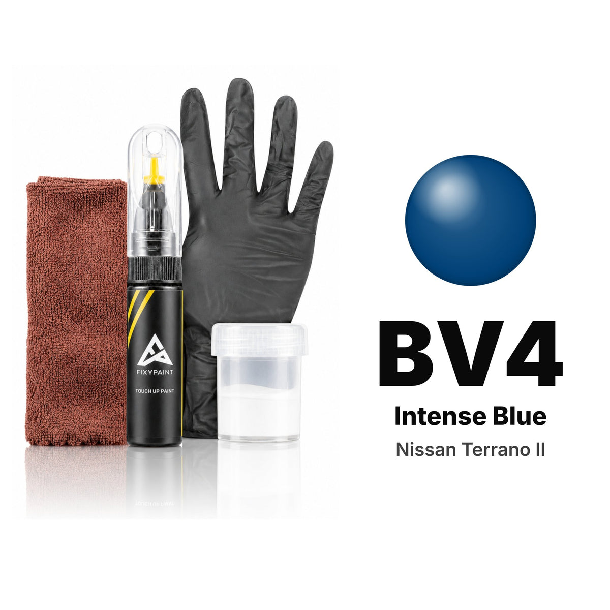 Touch-up paint for Nissan Terrano II BV4 Intense Blue, Complete kit