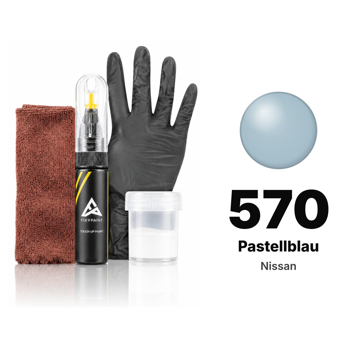 Touch-up paint for Nissan 570 Pastellblau, Complete kit