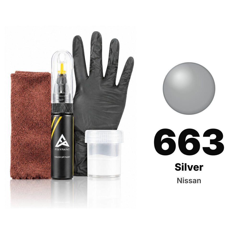 Touch-up paint for Nissan 663 Silver, Complete kit
