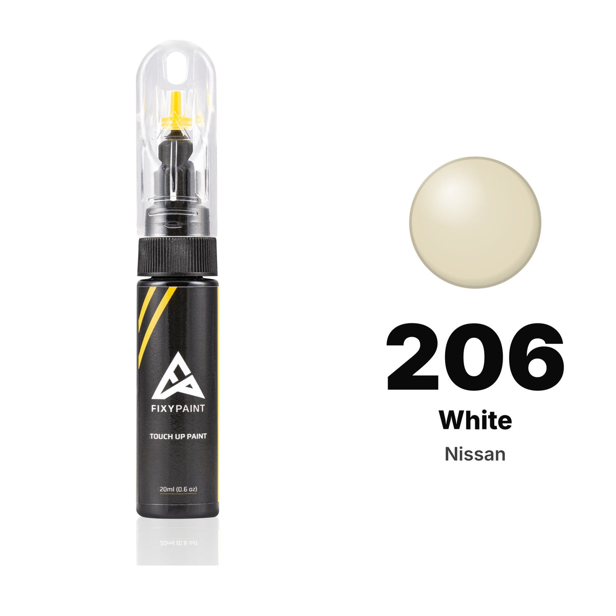 Lackstift für Nissan – 206 White (alle Modelle, 1980–1986), Set Basis