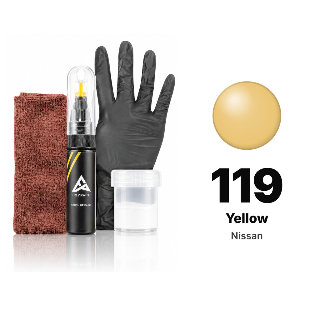 Touch-up paint for Nissan 119 Yellow, Complete kit