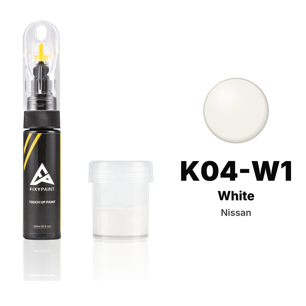Peinture de retouche pour Nissan – K04-W1 White (tous modèles, 2000–2004), kit Standard