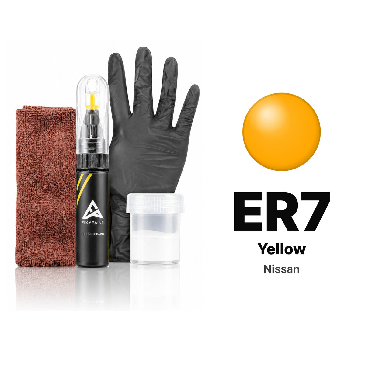 Touch-up paint for Nissan ER7 Yellow, Complete kit