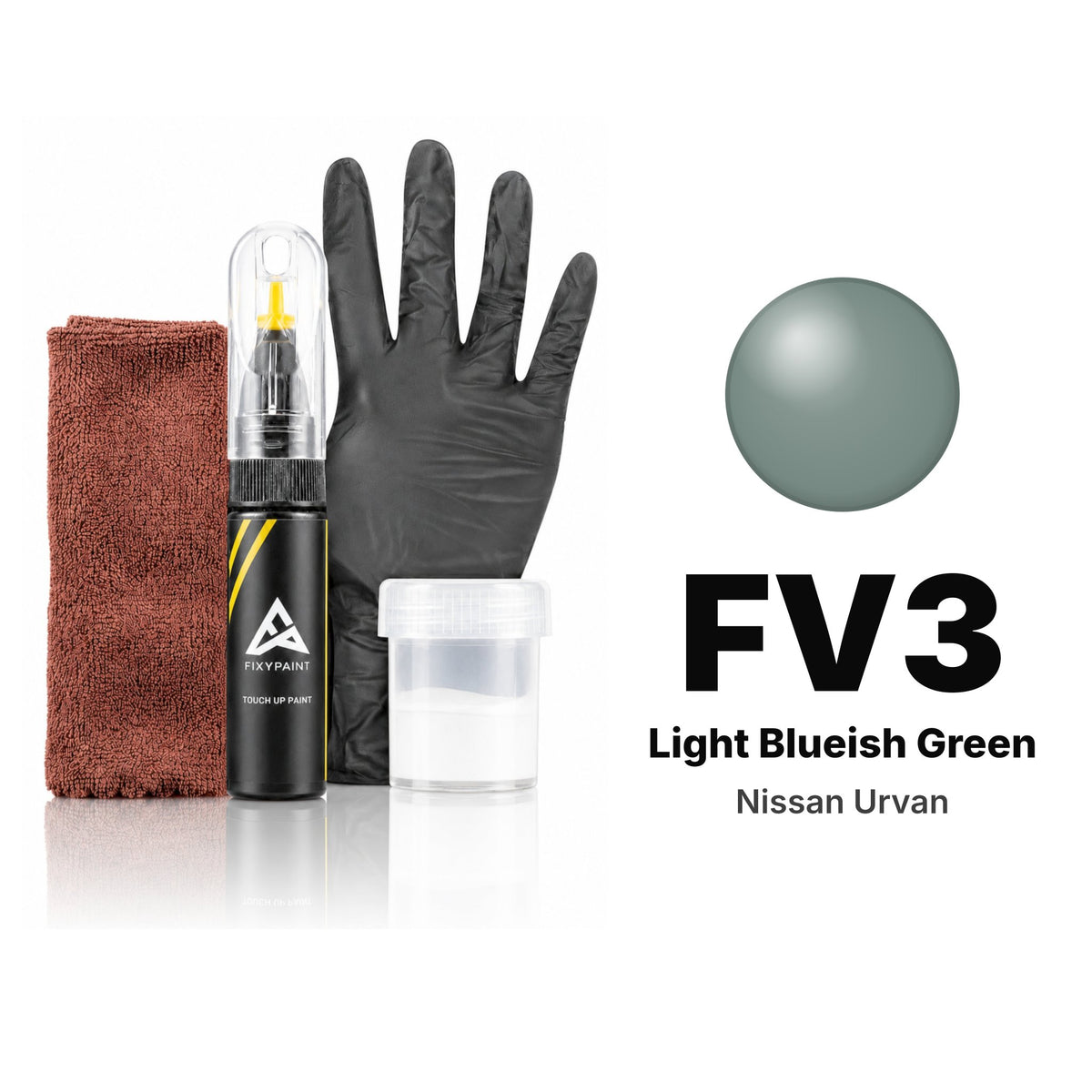 Touch-up paint for Nissan Urvan FV3 Light Blueish Green, Complete kit