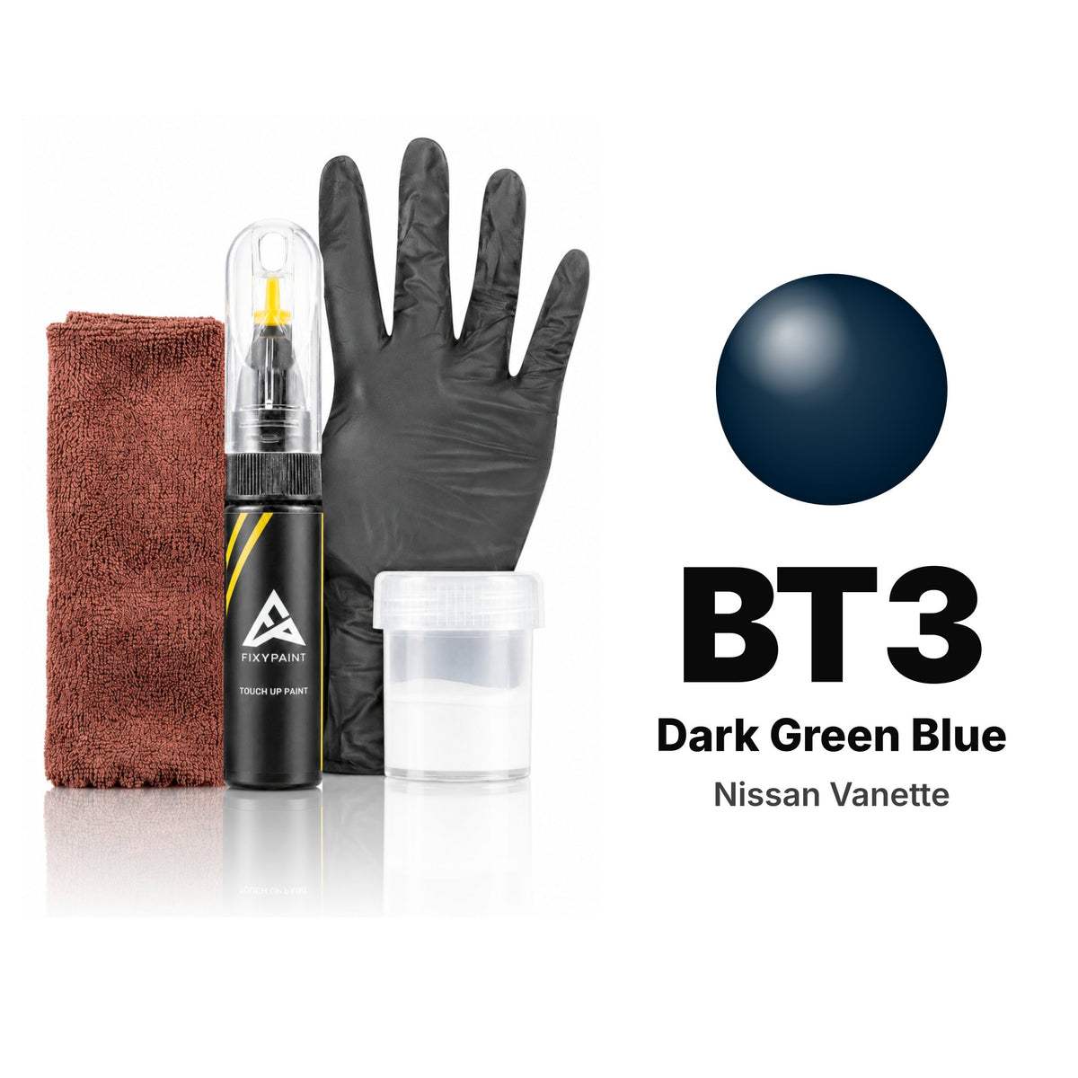 Touch-up paint for Nissan Vanette BT3 Dark Green Blue, Complete kit