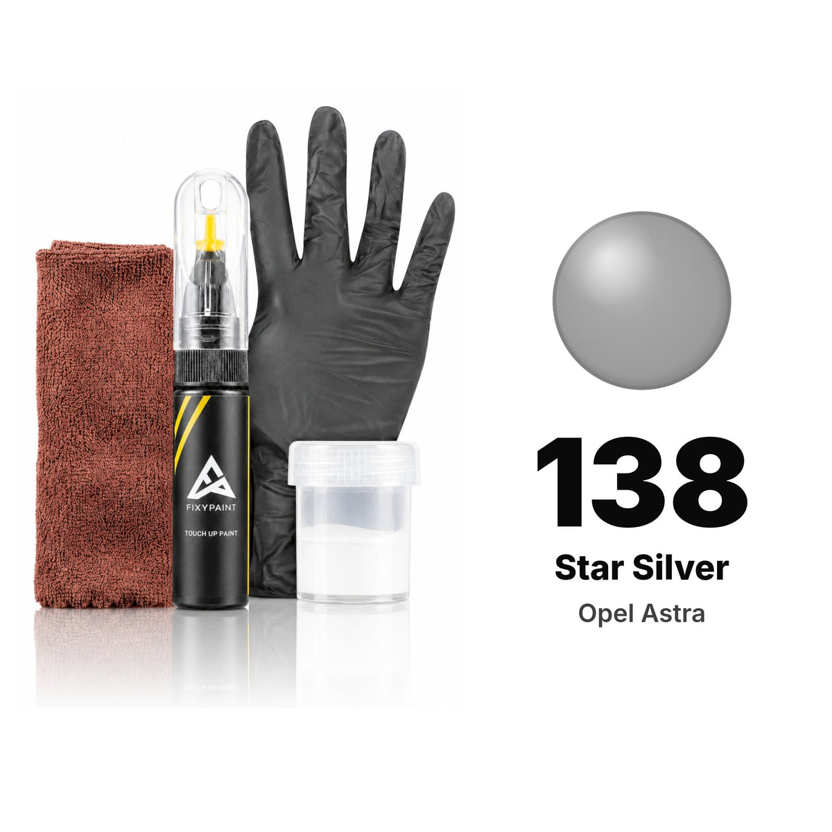 Touch-up paint for Opel Astra 138 Star Silver, Complete kit