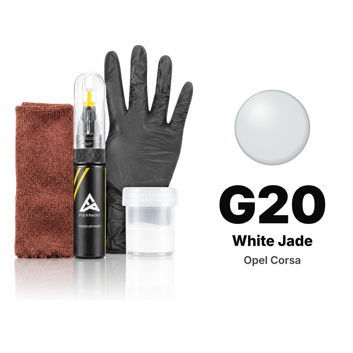Touch-up paint for Opel Corsa G20 White Jade, Complete kit