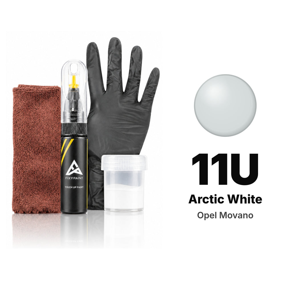 Touch-up paint for Opel Movano 11U Arctic White, Complete kit