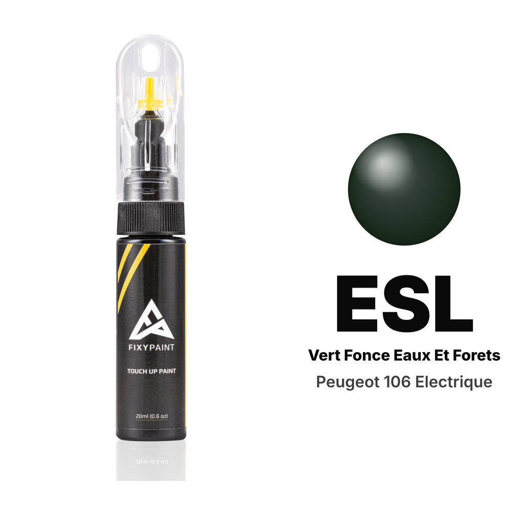 Touch-up paint for Peugeot 106 Electrique ESL Vert Fonce Eaux et Forets, Basic kit