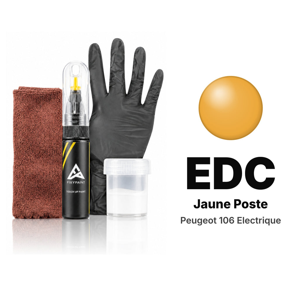 Touch-up paint for Peugeot 106 Electrique EDC Jaune Poste, Complete kit