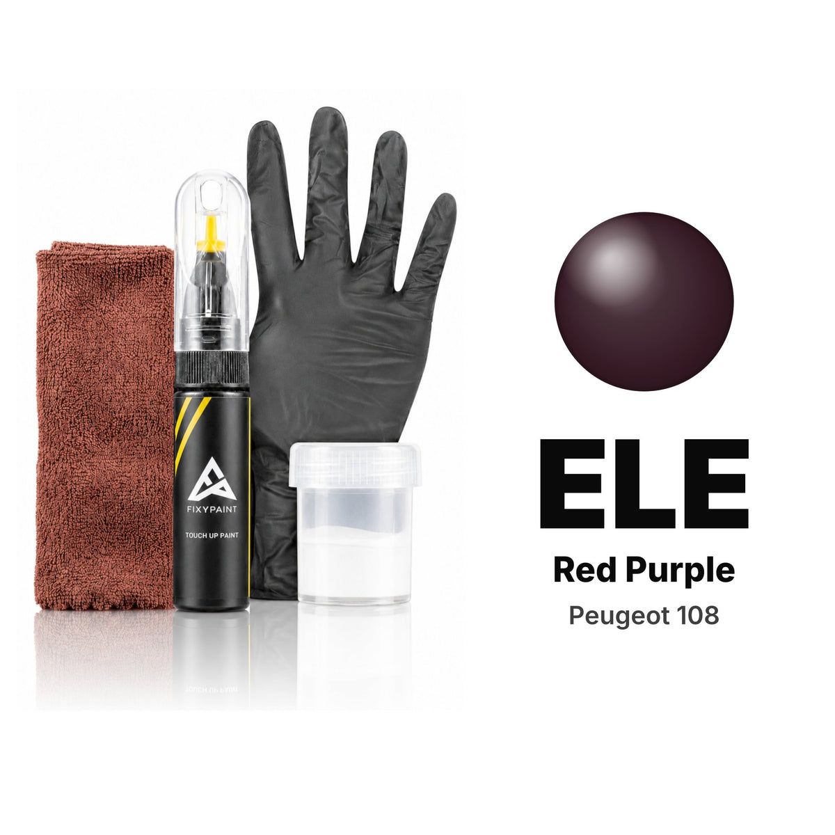 Touch-up paint for Peugeot 108 ELE Red Purple, Complete kit