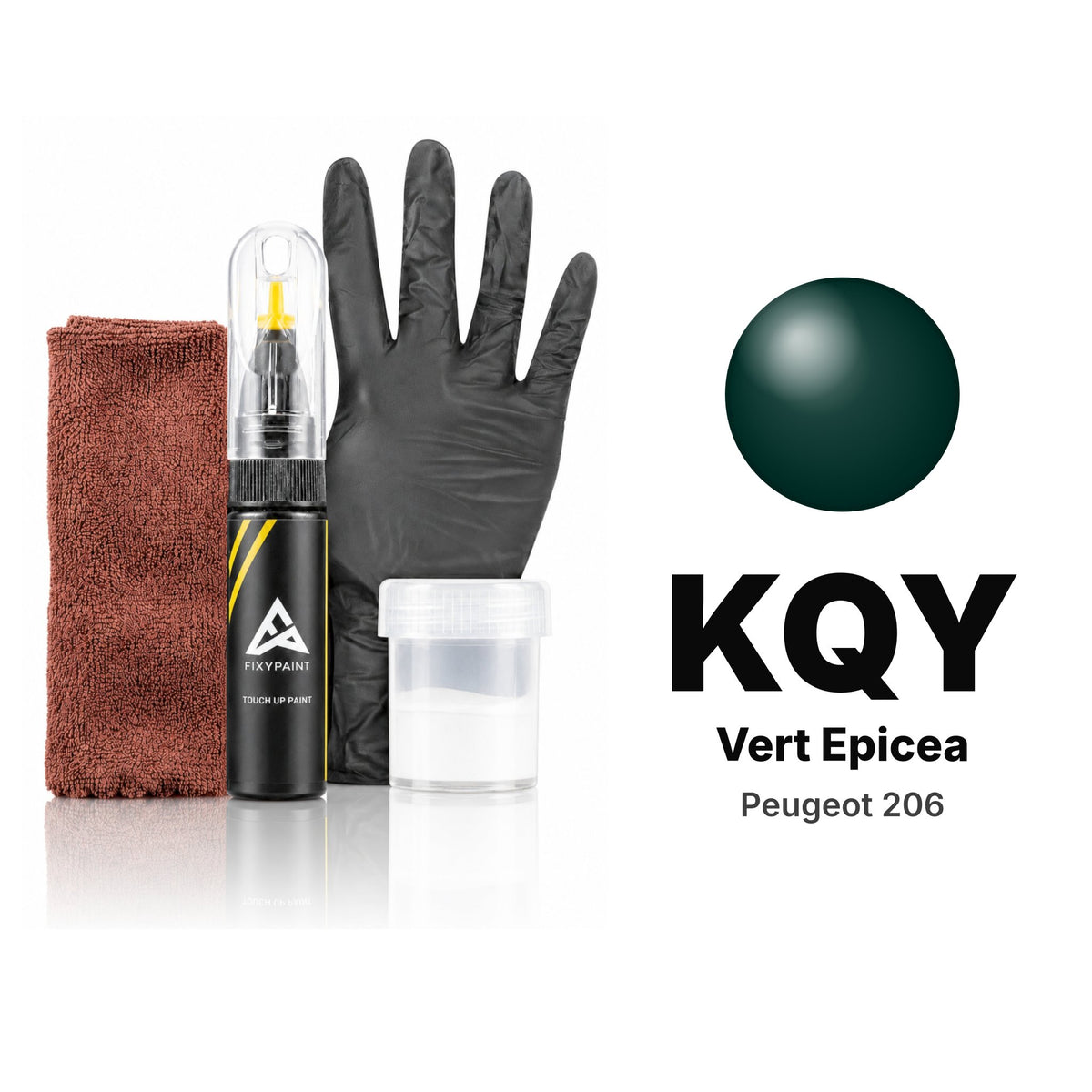 Touch-up paint for Peugeot 206 KQY Vert Epicea, Complete kit