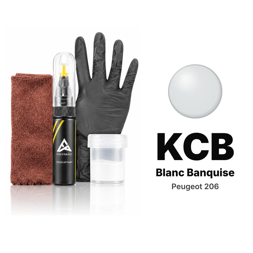 Lackstift für Peugeot 206 – KCB Blanc Banquise (2011), Set Komplett