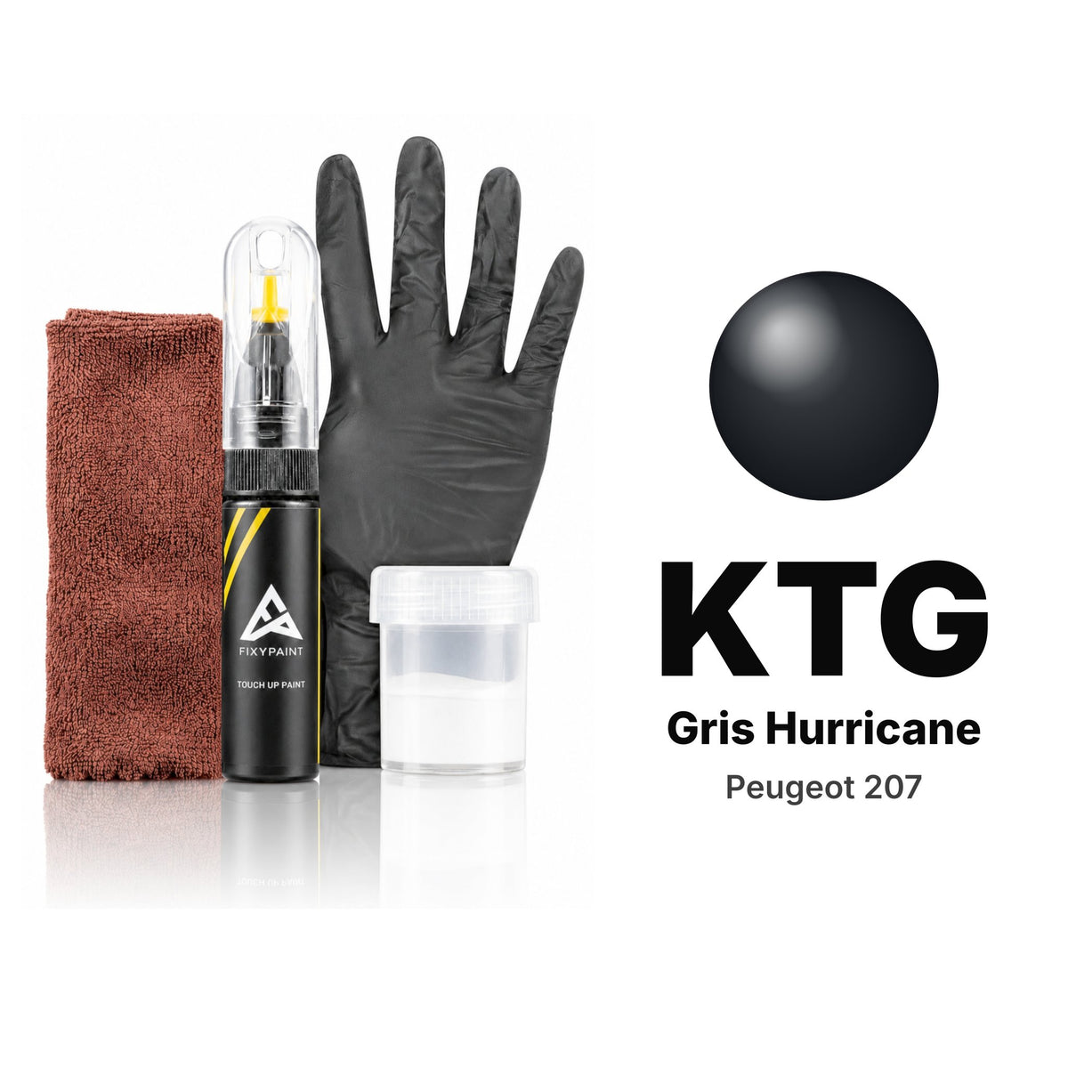 Vernice ritocco per Peugeot 207 – KTG Gris Hurricane (2009), kit Completo