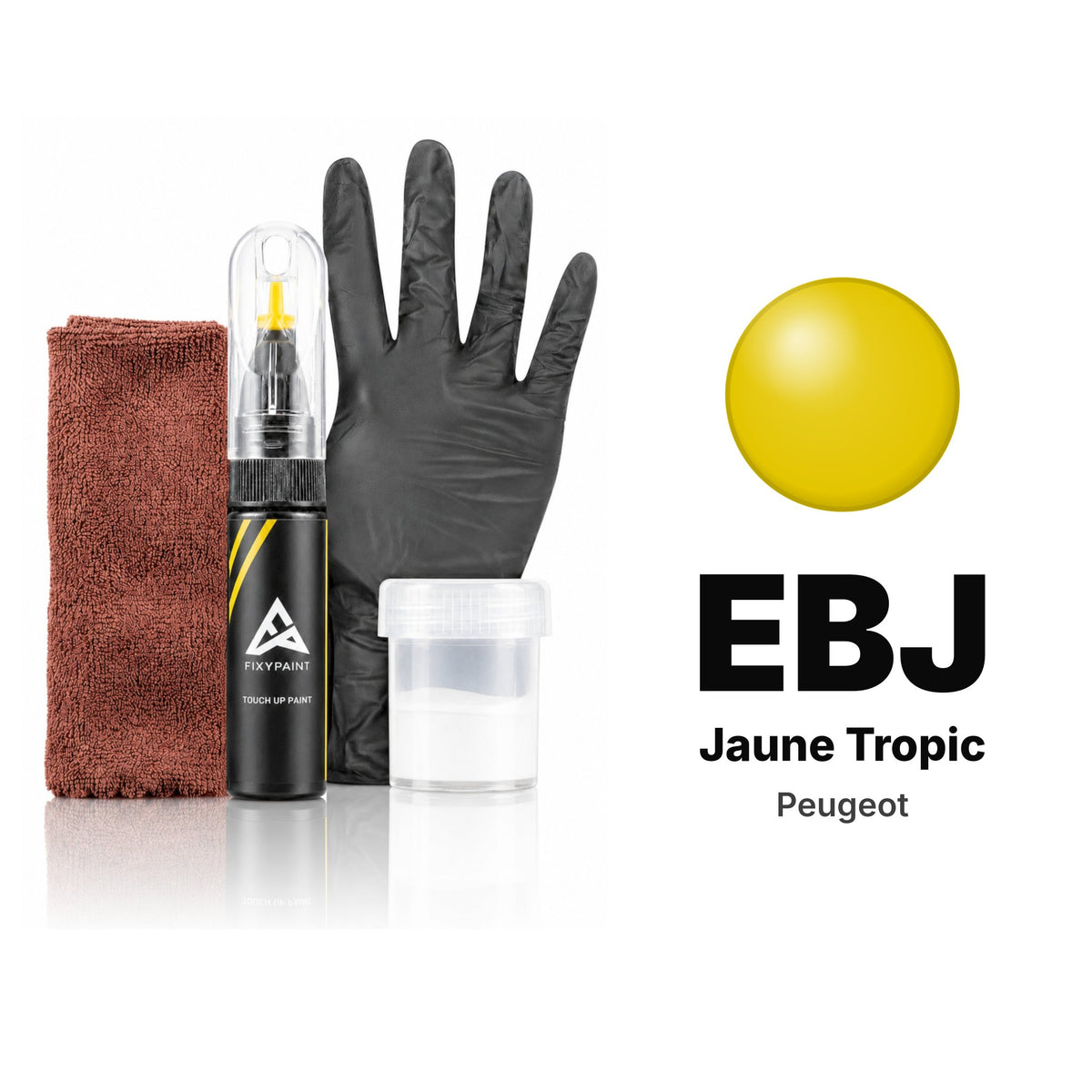 Vernice ritocco per Peugeot – EBJ Jaune Tropic (tutti i modelli, 1985–1986), kit Completo