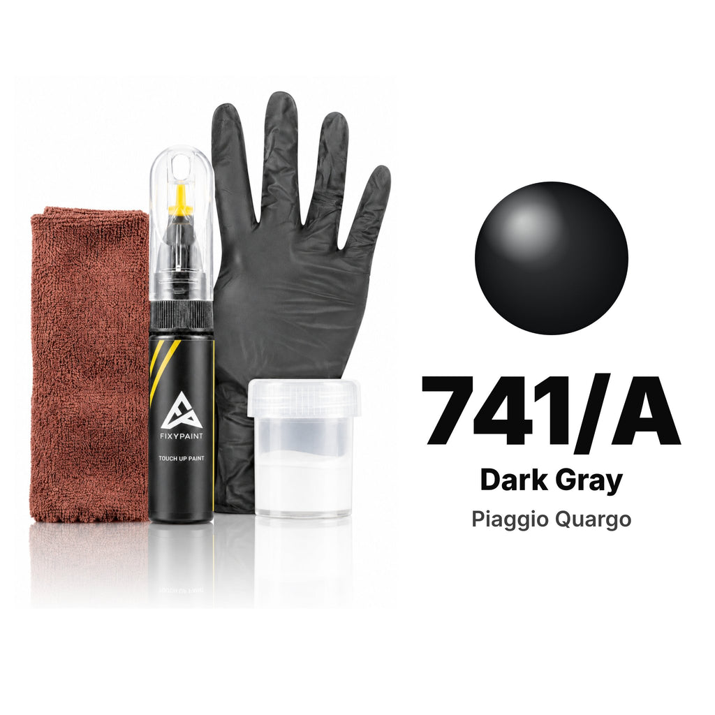 Touch-up paint for Piaggio Quargo 741/A Dark Gray, Complete kit