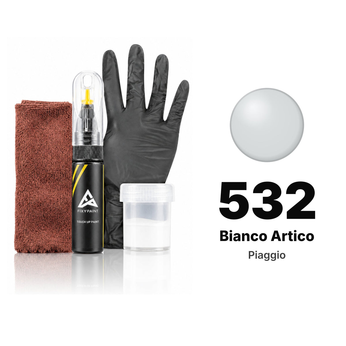 Touch-up paint for Piaggio 532 Bianco Artico, Complete kit