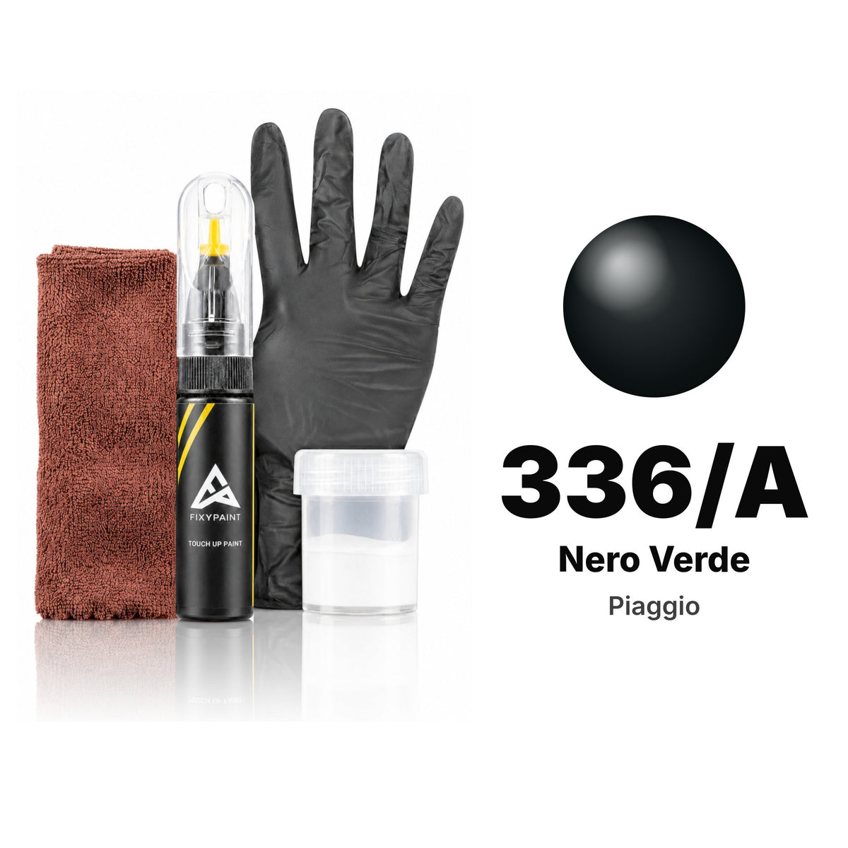 Touch-up paint for Piaggio 336/A Nero Verde, Complete kit