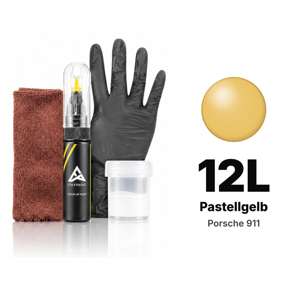 Vernice ritocco per Porsche 911 – 12L Pastellgelb (1999), kit Completo