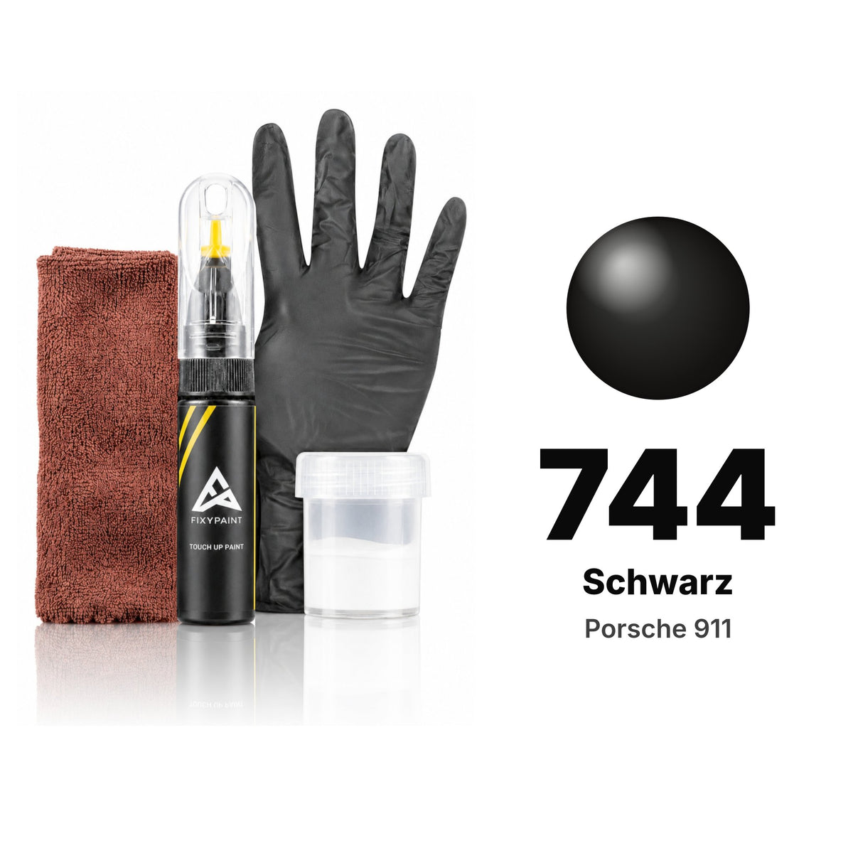 Touch-up paint for Porsche 911 744 Schwarz, Complete kit