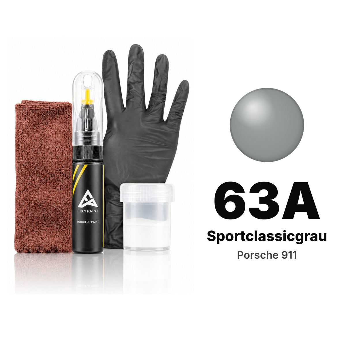 Touch-up paint for Porsche 911 63A Sportclassicgrau, Complete kit