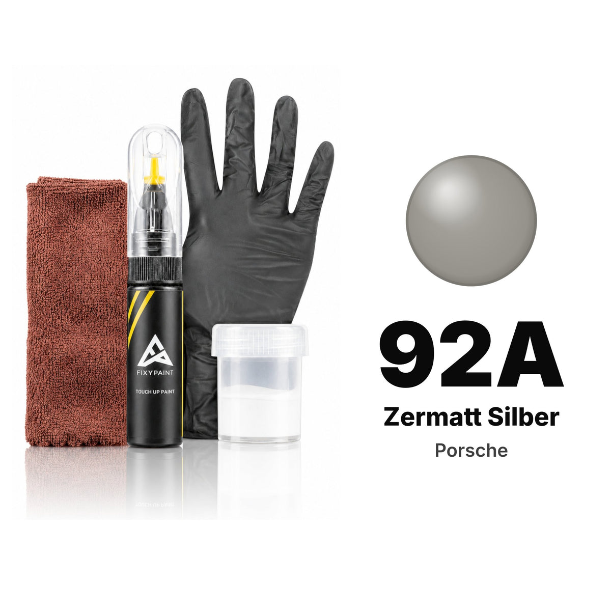 Touch-up paint for Porsche 92A Zermatt Silber, Complete kit
