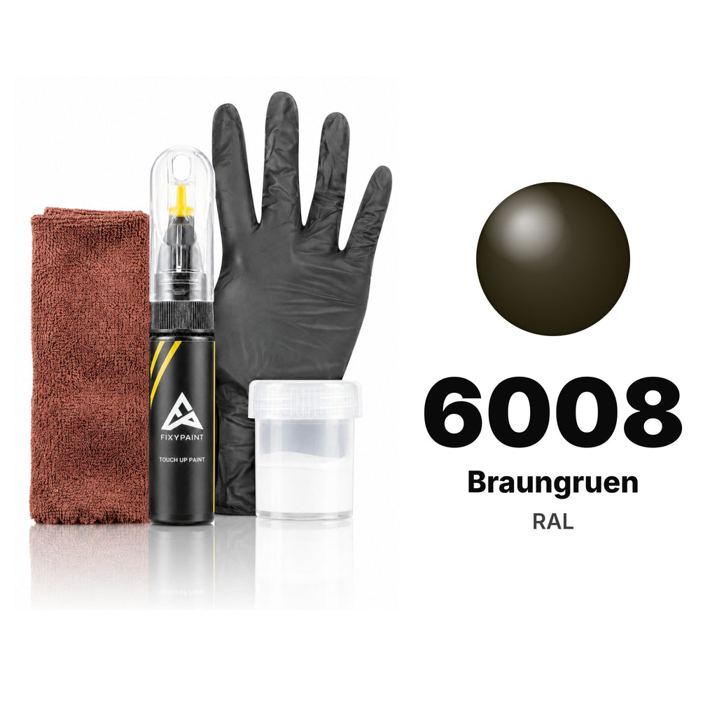 RAL 6008 Braungruen touch-up paint, Complete kit