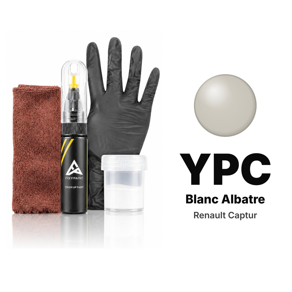 Vernice ritocco per Renault Captur – YPC Blanc Albatre (2017–2018), kit Completo