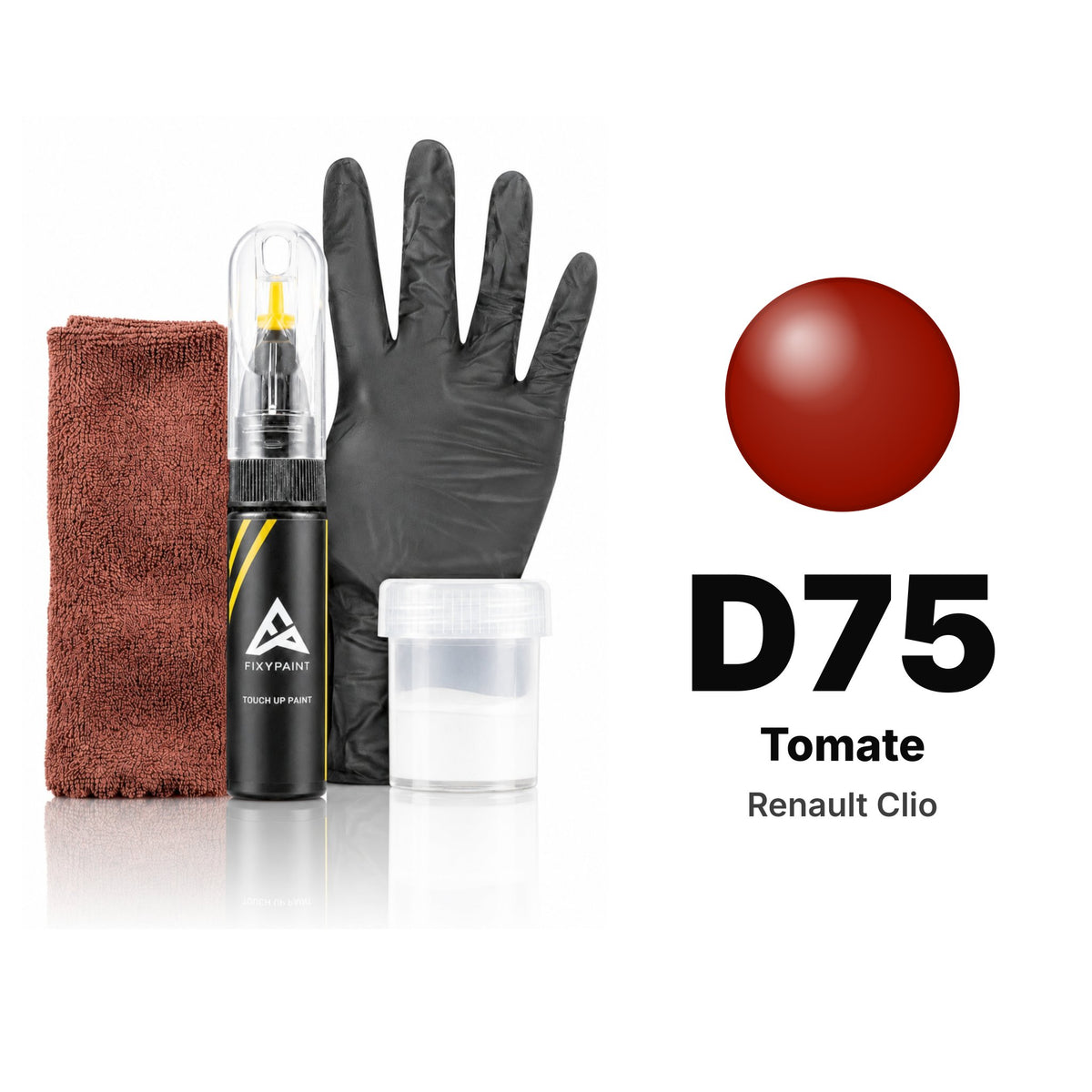 Touch-up paint for Renault Clio D75 Tomate, Complete kit
