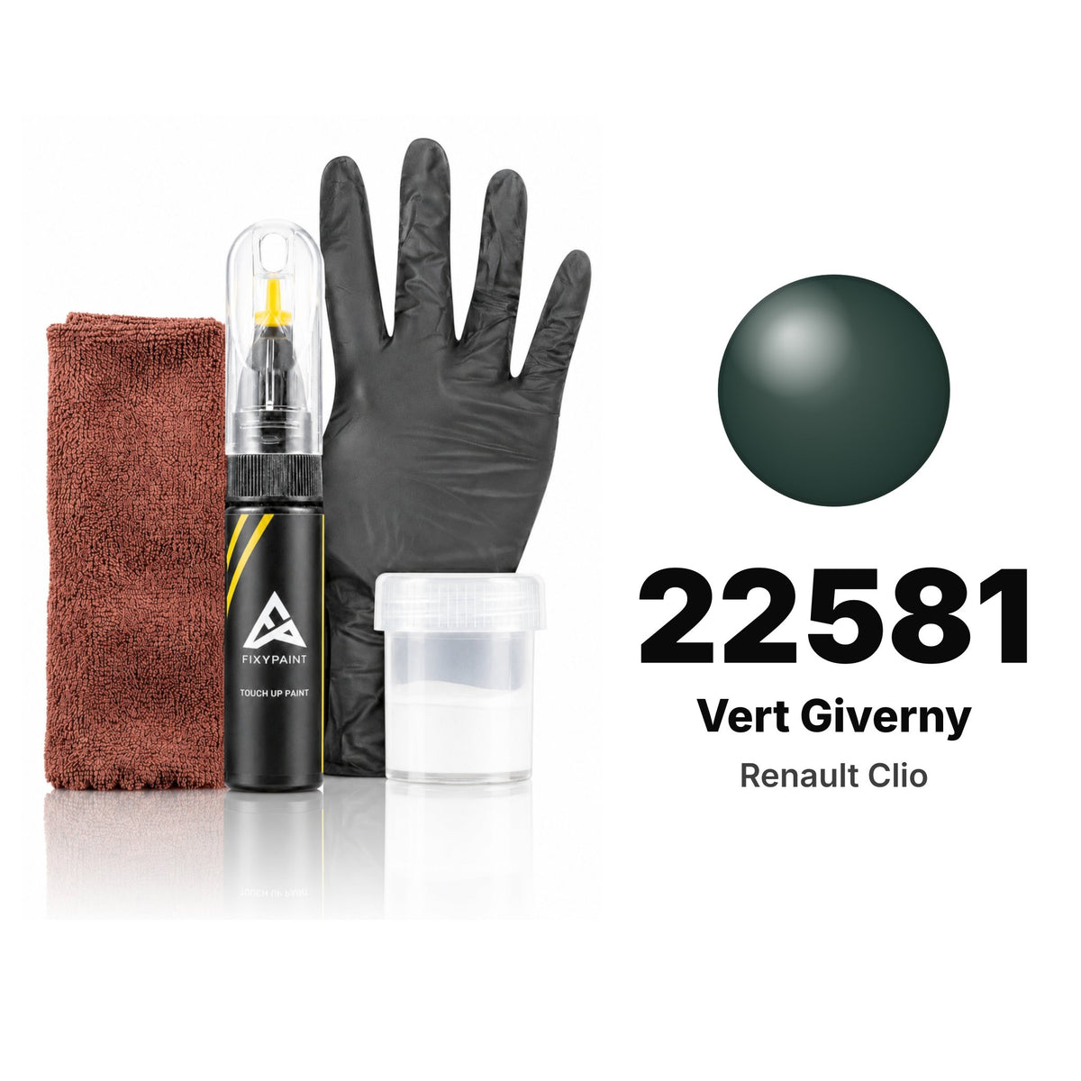 Touch-up paint for Renault Clio 22581 Vert Giverny, Complete kit