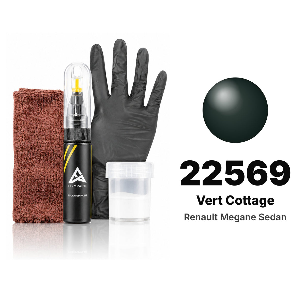 Touch-up paint for Renault Megane Sedan 22569 Vert Cottage, Complete kit