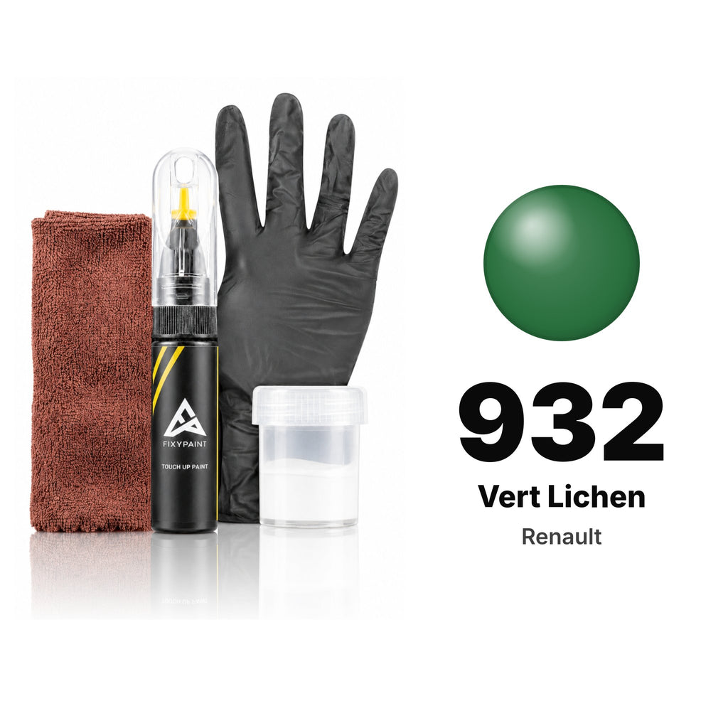 Vernice ritocco per Renault – 932 Vert Lichen (tutti i modelli, 1986–1989), kit Completo