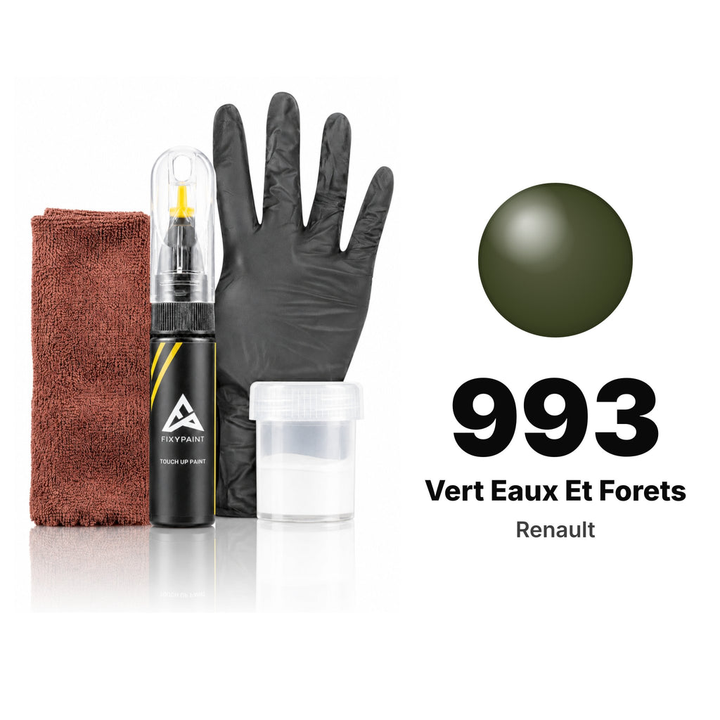 Lackstift für Renault – 993 Vert Eaux et Forets (alle Modelle, 1990), Set Komplett
