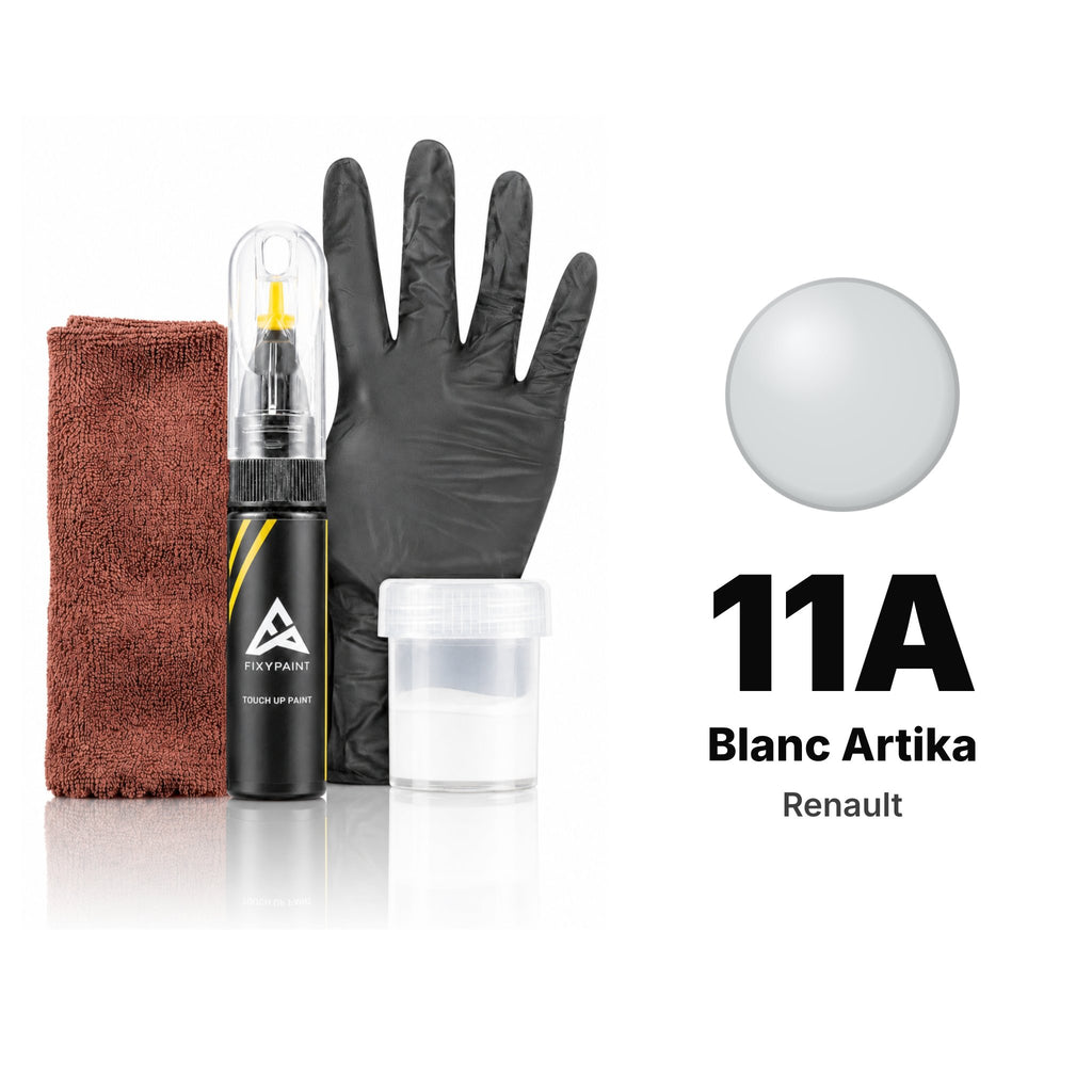 Touch-up paint for Renault 11A Blanc Artika, Complete kit