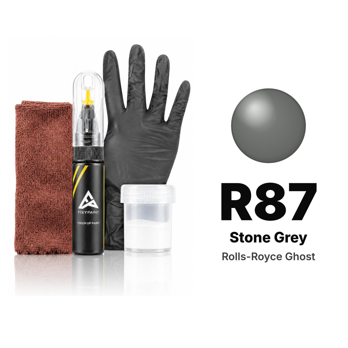 Lackstift für Rolls-Royce Ghost – R87 Stone Grey (2015–2016), Set Komplett