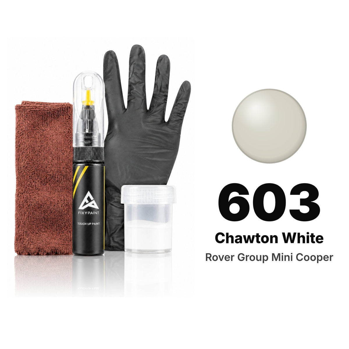 Touch-up paint for Rover Group Mini Cooper 603 Chawton White, Complete kit