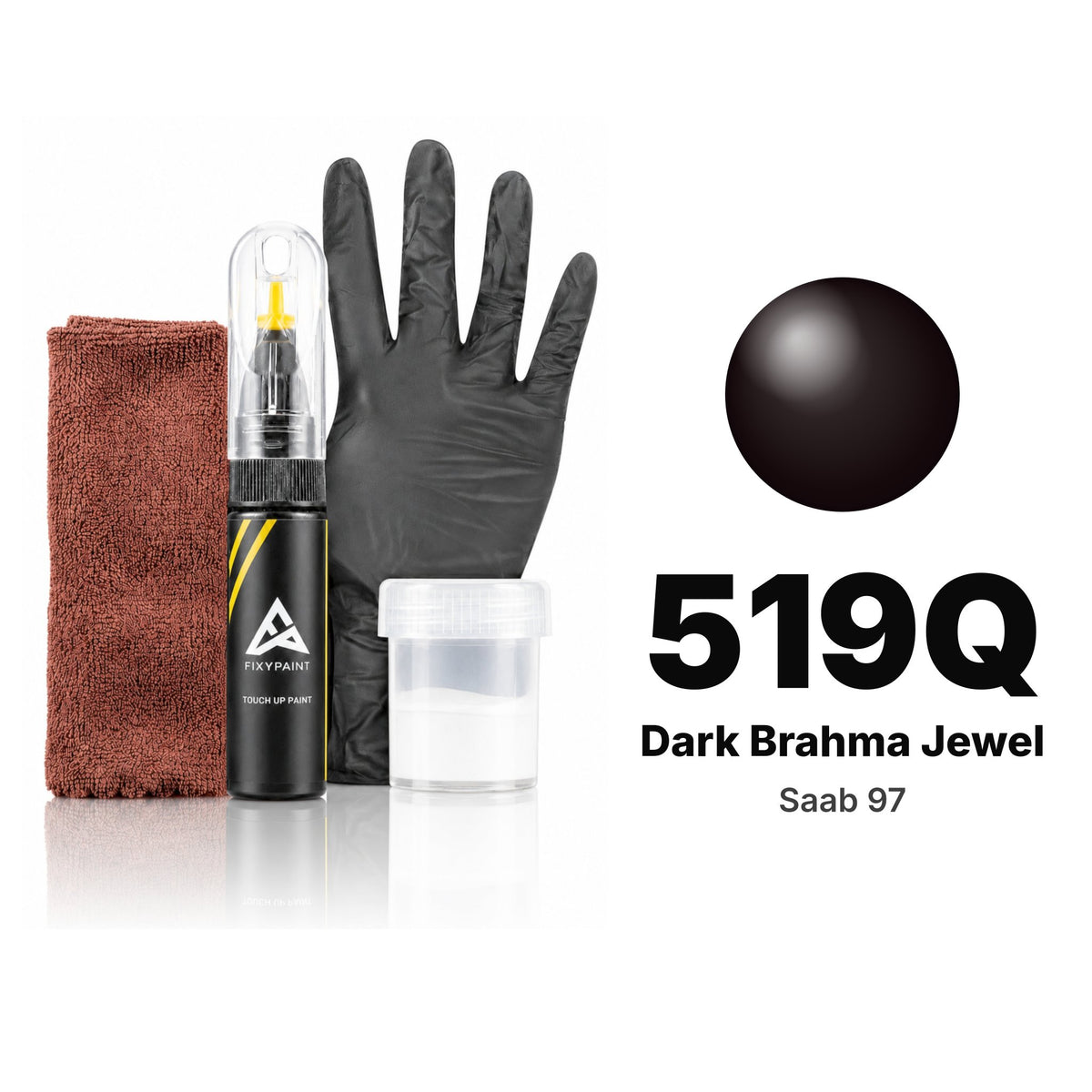 Touch-up paint for Saab 97 519Q Dark Brahma Jewel, Complete kit