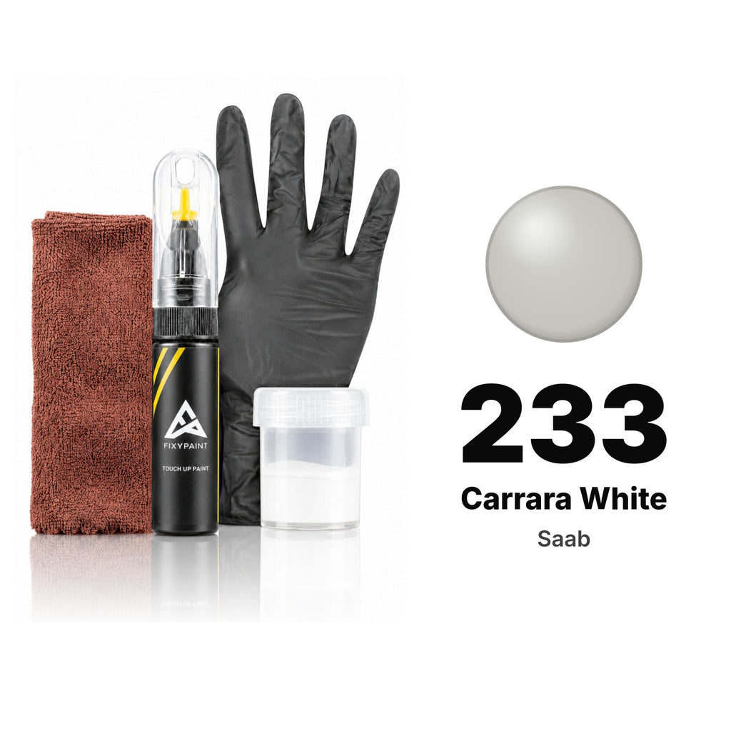 Touch-up paint for Saab 233 Carrara White, Complete kit