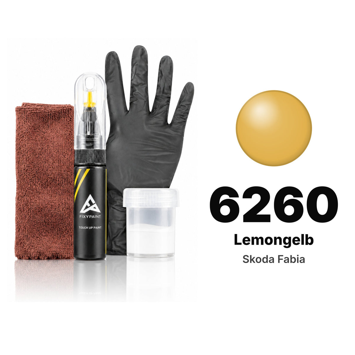 Touch-up paint for Skoda Fabia 6260 Lemongelb, Complete kit