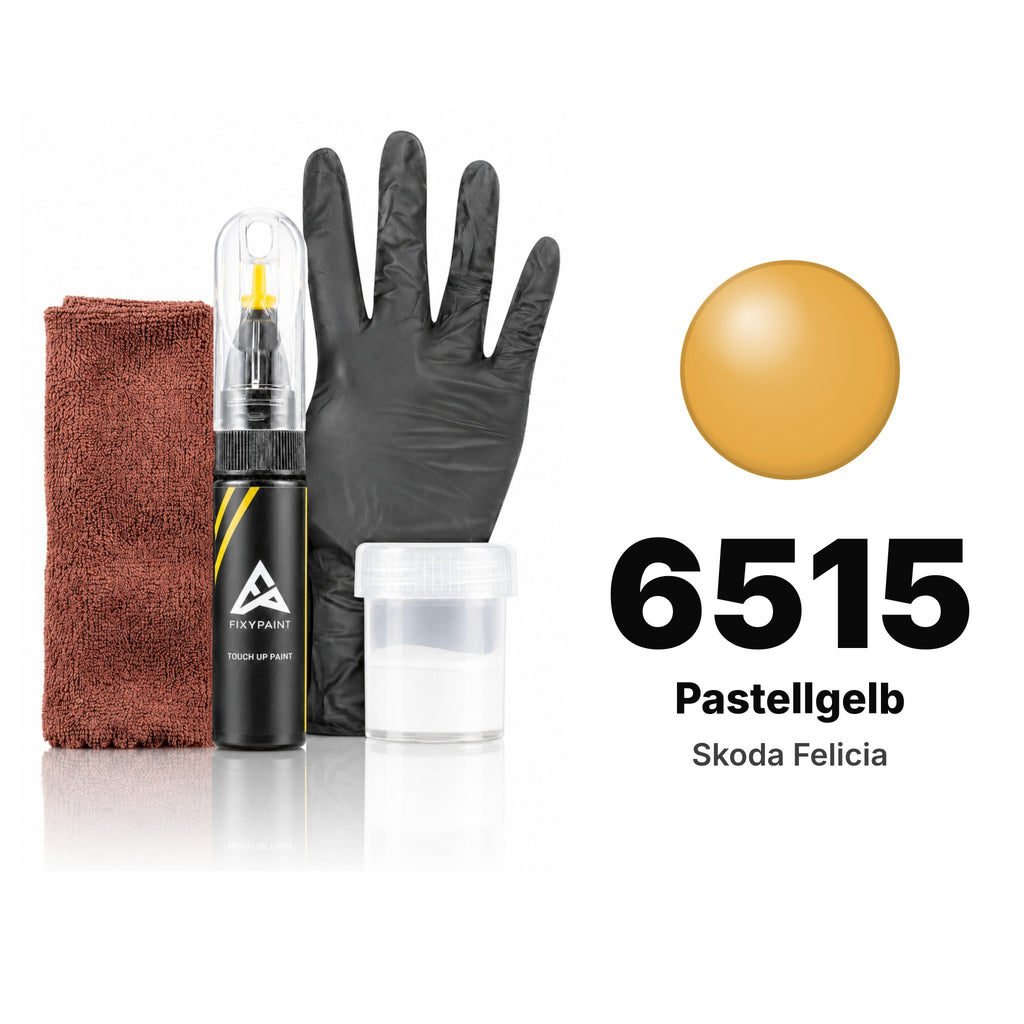 Pintura de retoque para Skoda Felicia – 6515 Pastellgelb (1998–2002), kit Completo