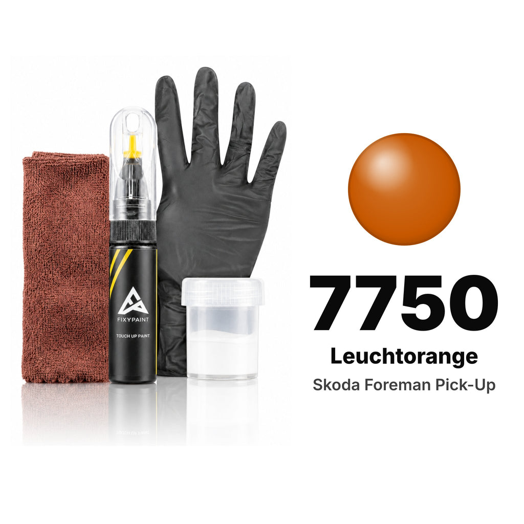 Touch-up paint for Skoda Foreman Pick-Up 7750 Leuchtorange, Complete kit
