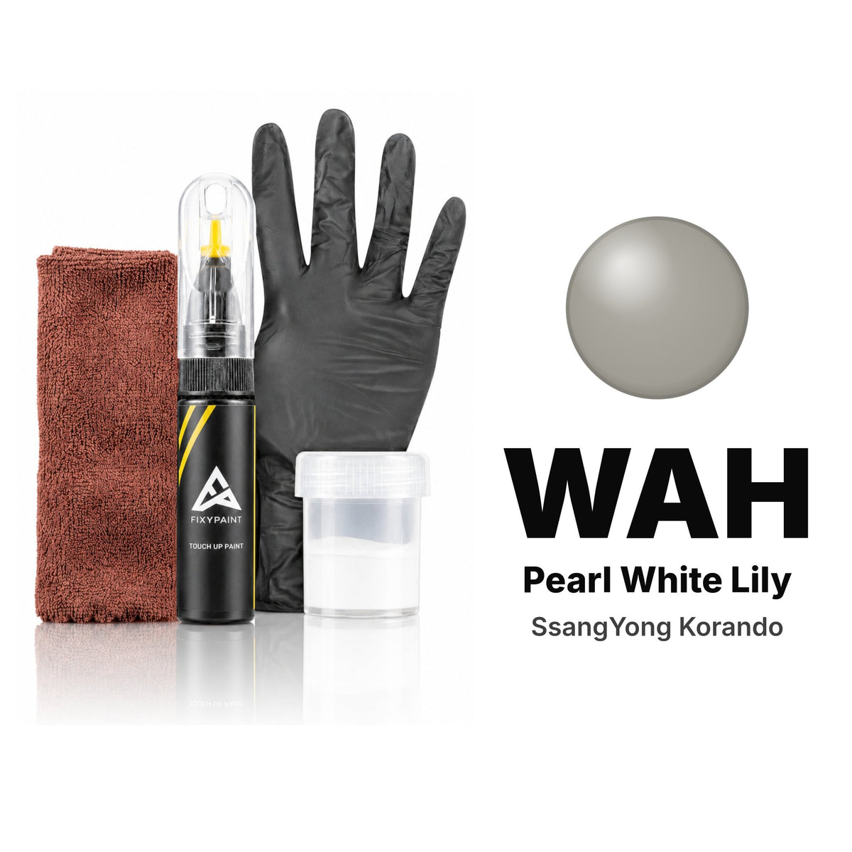 Vernice ritocco per SsangYong Korando – WAH Pearl White Lily (2013–2015), kit Completo